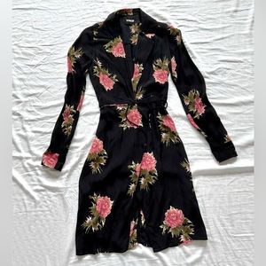 💌SOLD💌 Reformation Floral Wrap Long Sleeve Midi Dress LBD Duster Pink Blossom